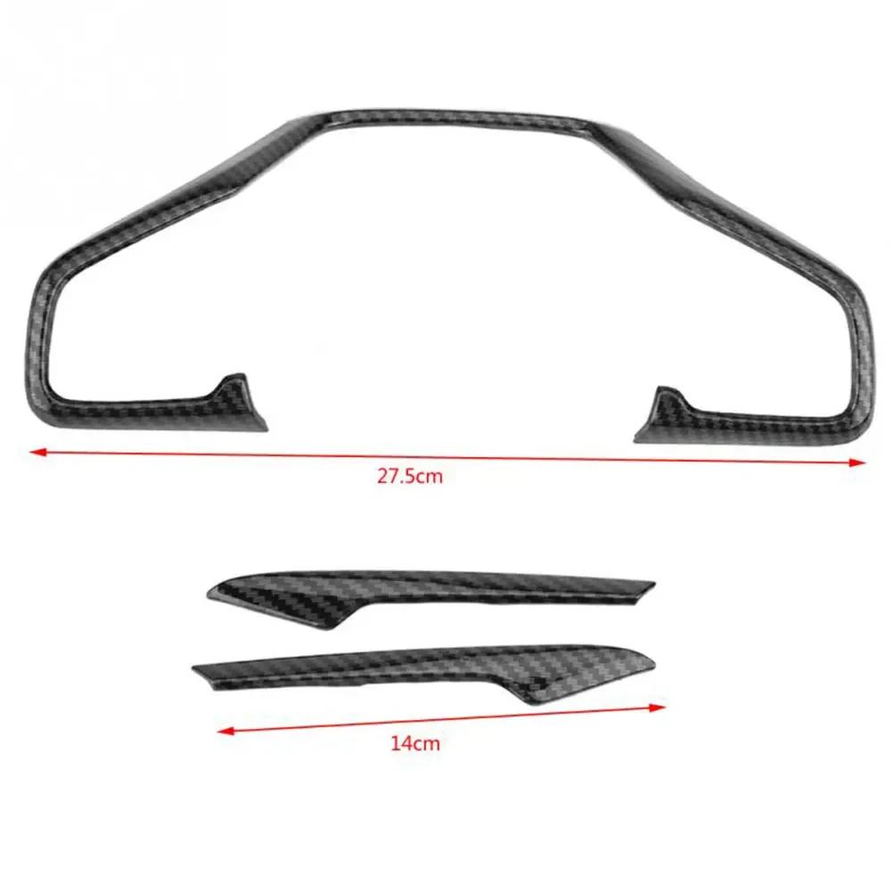 3pcs Carbon Fiber Style Car Steering Wheel Frame Cover Trim Stickers for Honda Civic 10th 2016 2017 2018 Interior Car Accesories