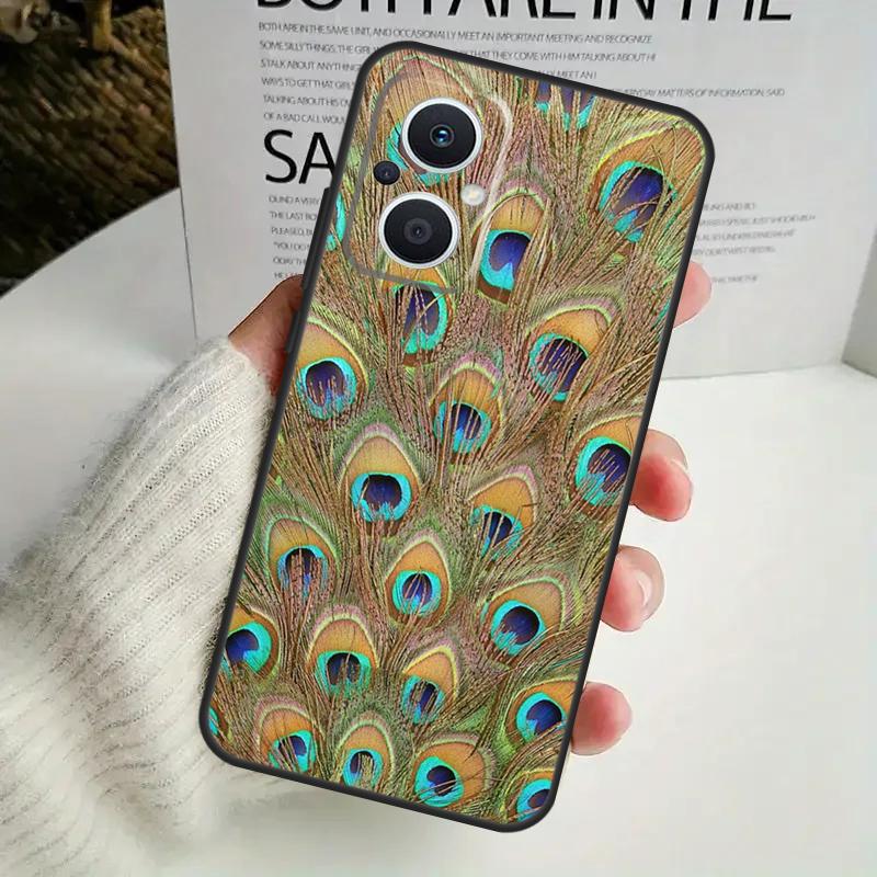 Bird Peacock Feather Case For OPPO Reno 12F 13F 14F 10 11 12 13 14 Pro 8T 7 8 Lite OPPO Find X6 X5 X8 X9 Pro Cover