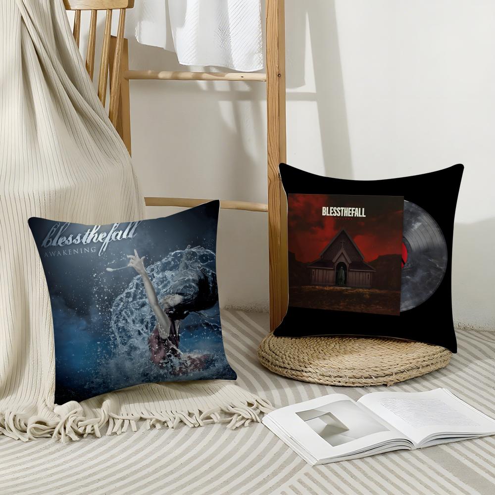 Blessthefall Cushion Cover Breathable Linen Pillow Cover Skin-Friendly Home Decor Pillowcase With Hidden Zipper