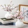 White Imitation Ceramic Vase Modern Simple Plastic Vase INS Flower Arrangement Ornaments Artistic Aesthetic Home Decoration