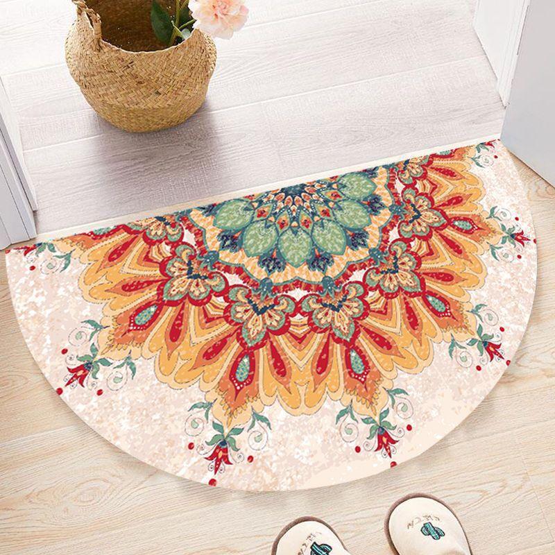 Nordic Entrance Doormat Anti Slip Floral Door Floor Mat Indoor Half Round Welcome Mat Bathroom Hallway Carpet Kitchen Area Rugs