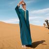 Naher Osten Muslimisches Kleid Seeblaues Band Cape Dubai Loses Fledermaushemd Robenkleid