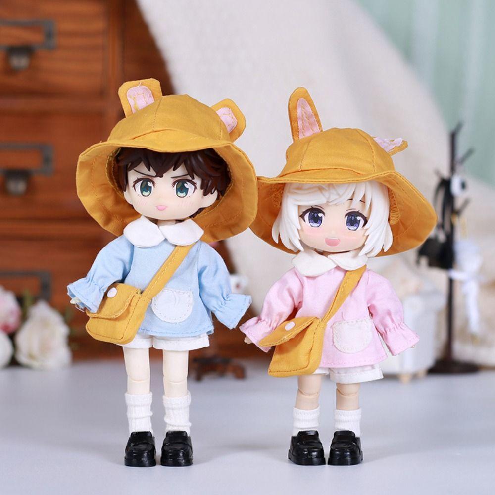 

Kindergarten Obitsu11 School Uniform Rabbit Bear Ears BJD Doll Outfit Ob11 Doll Clothes DIY Toy рожевий
