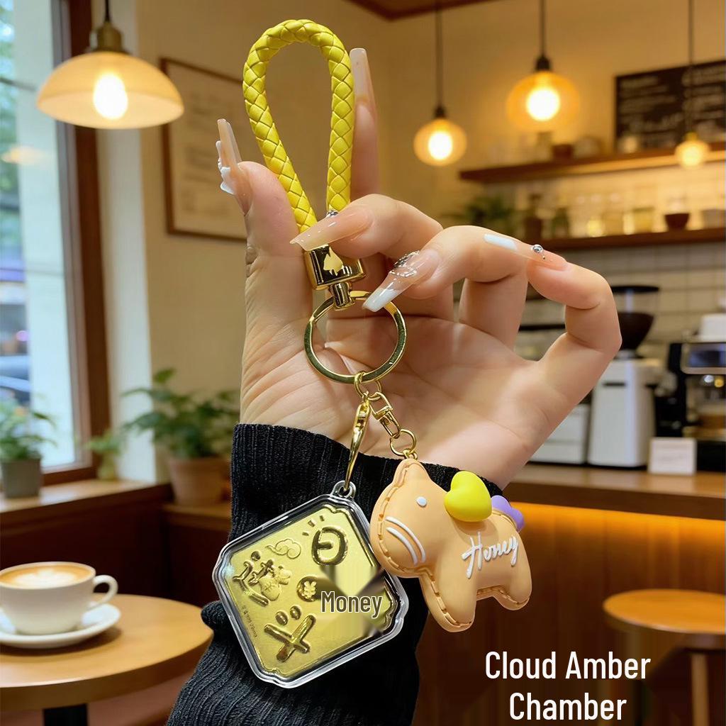 Golden Elephant Keychain - Women s Wealth & Prosperity Charm, Bag Accessory, Couple Gift.