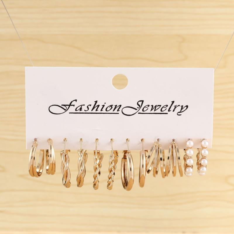 Premium Circle Earrings Women's Pearl Glossy Metal Earrings Earrings Niche Design Stud Earrings