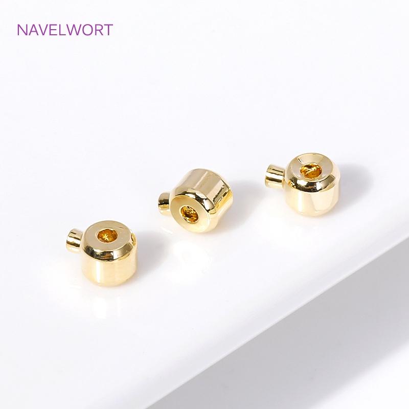 Wholesale 18K Gold Plated Brass Clip Station Clasps,Ball Snap Clasps,Ball End Cap for Memory Wire,DIY Jewelry Making Accessories