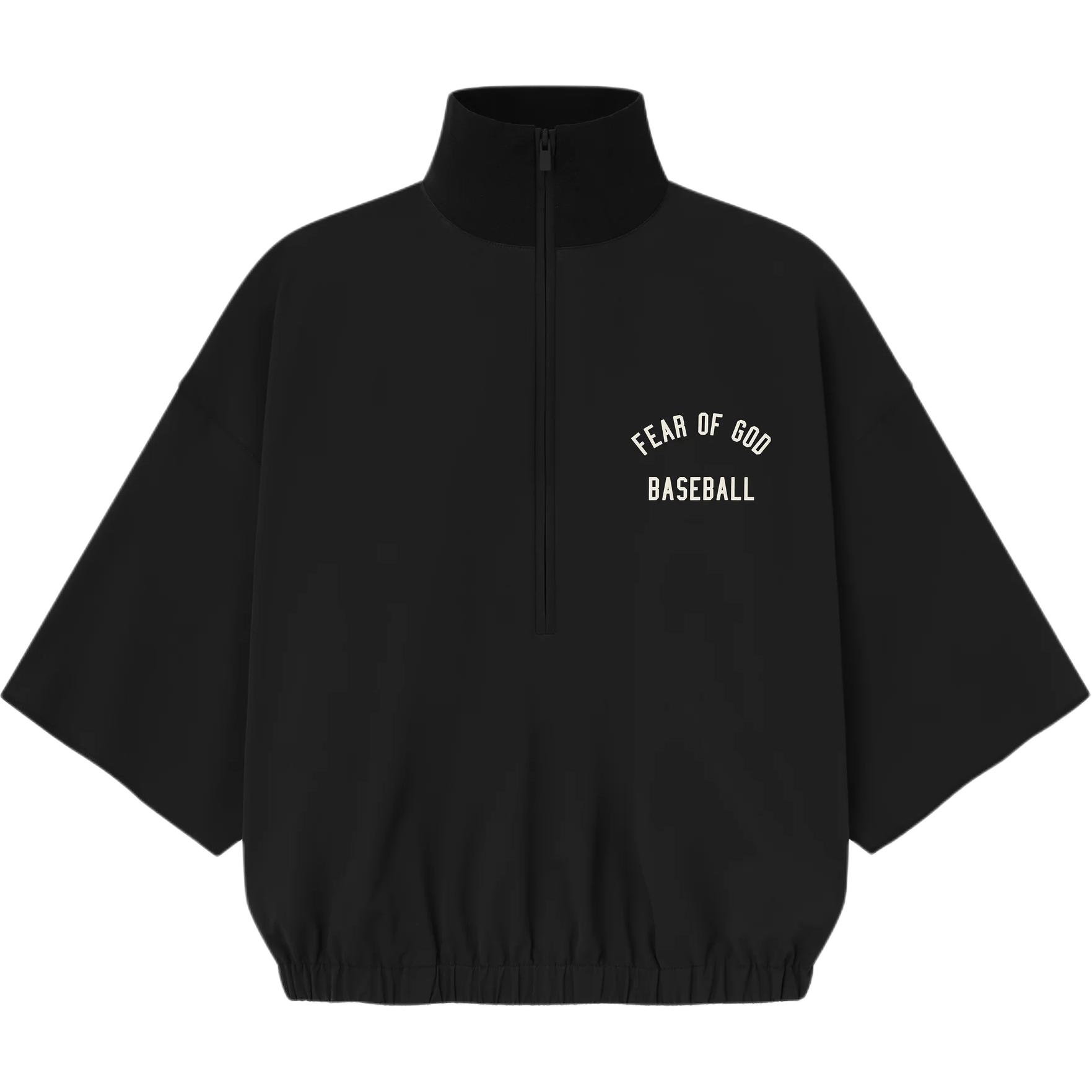 Fear of God Essentials MLB 3/4 Sleeve Half Zip Jacket Black Unisex Outerwear 202ML254001F M