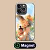 Girl Dog Puppy Glass MagSafe Mobile Phone Case for iPhone 17 16 15 14 13 12 11 Air Pro Max Plus Mini Colorful Cover