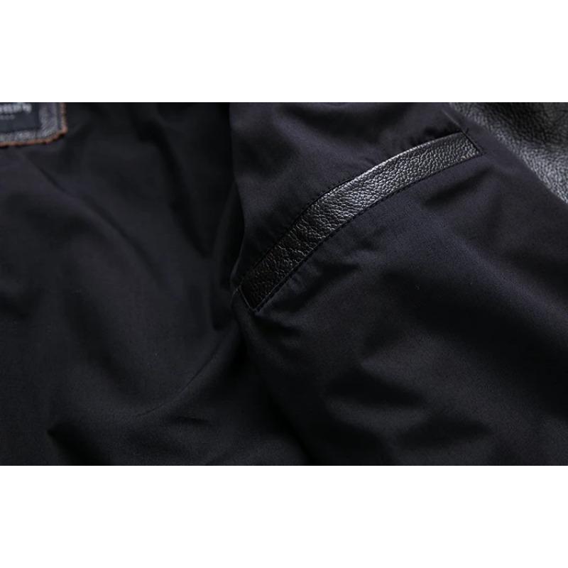 Chinese Size Men Leather Jacket Turn Down Collar Vintage Leather Jacket For Men Jackets Natural Cowhide Male Coat Autumn