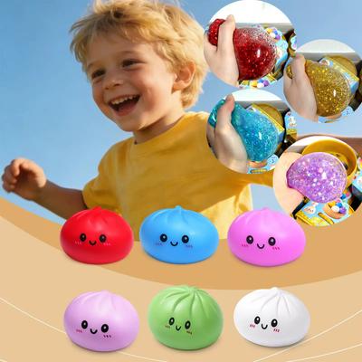New Glitter Dumpling Squishies Dumpling Glitter Dumpling Squishy with Box Dumplings Sensory Squeeze Toy for Stress Relief Toy
