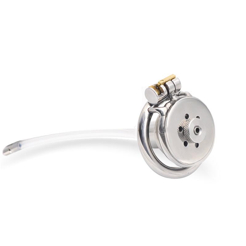 2022 Sissy Screw Lock Bondage Negative Chastity Device Metal Cock Cage With Silicone Catheter Gay Slave BDSM Adults Sex