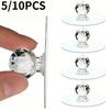 5/10pcs Round Self-Adhesive Push Pull Handles for Cabinet, Drawer,Wardrobes & Glass Door,Crystal Ball Design, Easy Installation