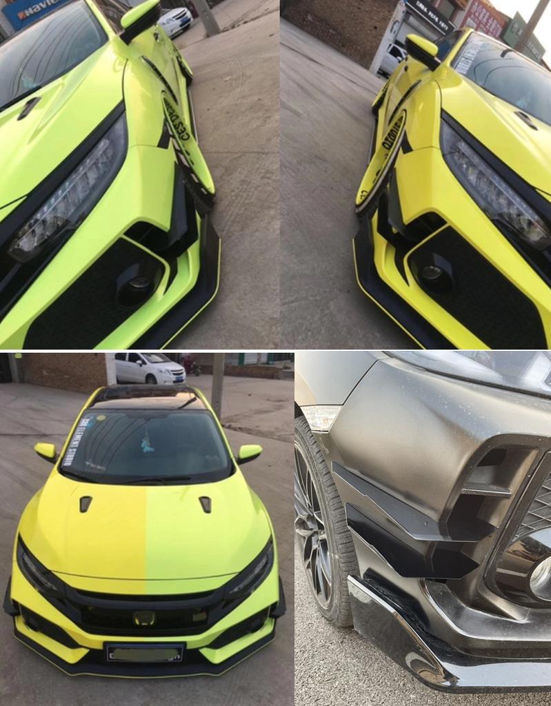 4Pcs Front Bumper Splitter Fins for Honda Civic TYPE R 2016-2021 Carbon