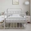 Metal Bed Frame with Headboard and Footboard White 100x200 cm