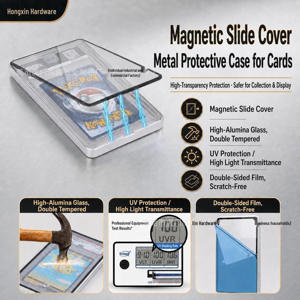 Pokemon Card Magnetic Protective Case with Full Wrap for PSA-Graded Cards