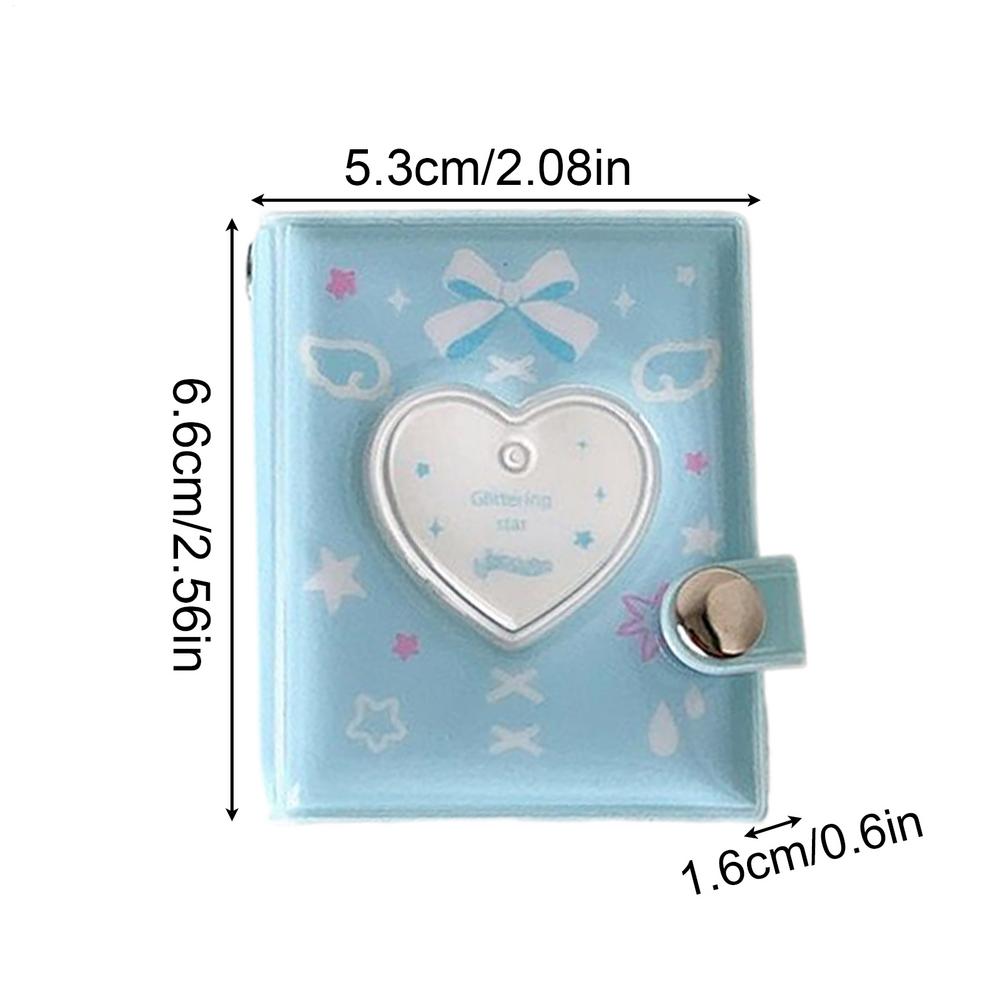 Cute Photo Album PVC Cute Portable Waterproof Scrapbook Photo Storage Card Holder With Keychain For Kids Teens Adults Birthday