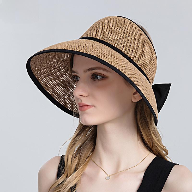 Summer Straw Wide Brim Sun Hat With Breathable Design For Women Outdoor Sunshade