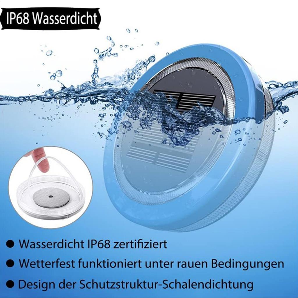 Solar Floating Pool Light IP68 Waterproof Swimming Pool Lamp Outdoor Decorative Light Blue LED Floating Garden Pool Light