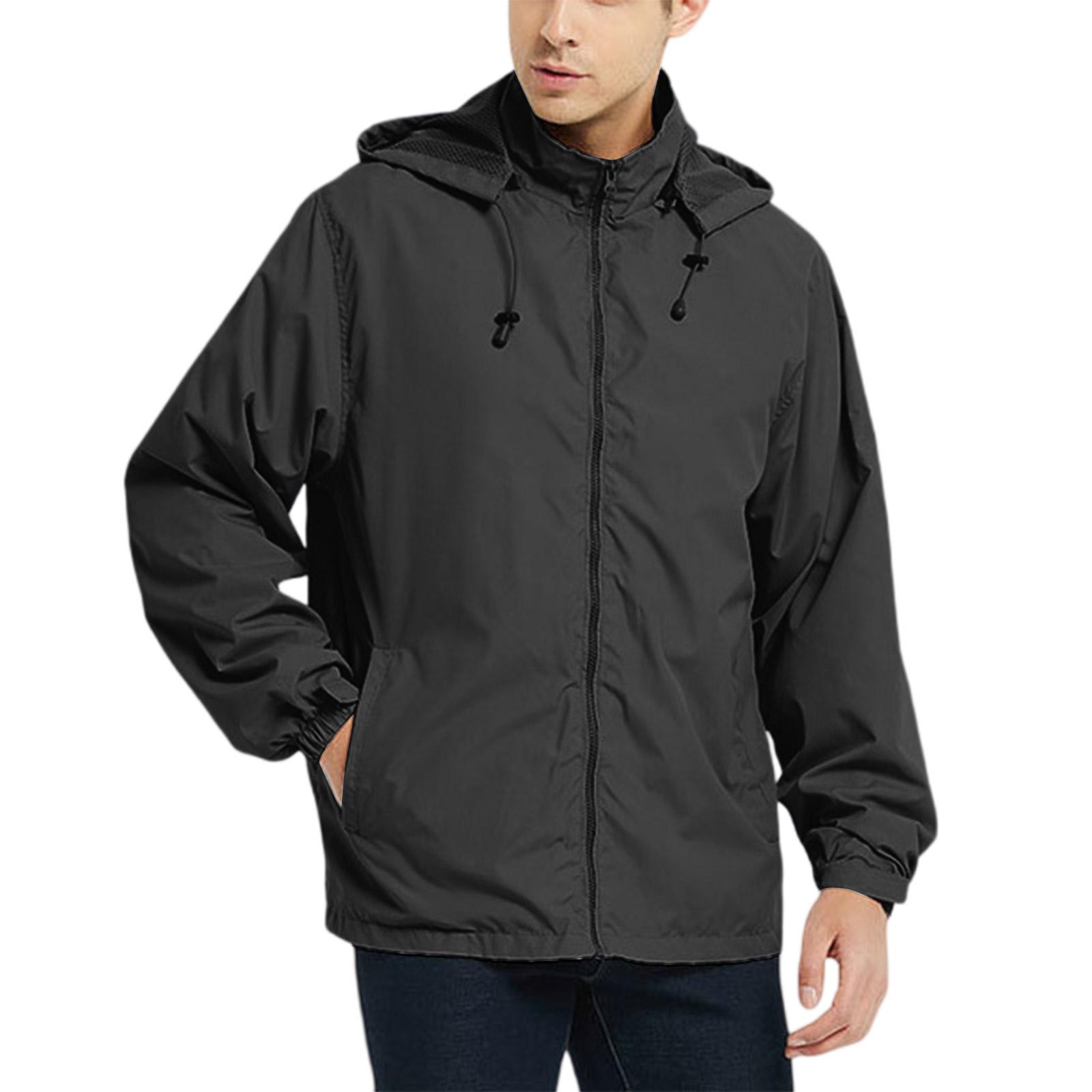 

Men s Outdoor Windbreaker Jacket With Hood - Windproof And Waterproof Outerwear L