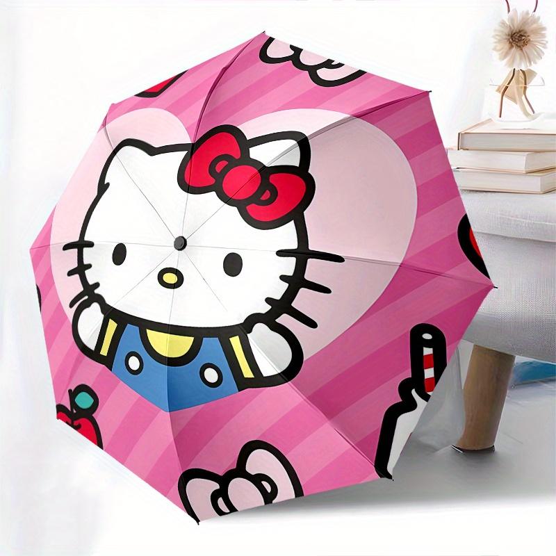 Hello Kitty,Bow Automatic Umbrella-Foldable, Durable 8-Bone Design, Compact and Stylish, Great for Camping, Halloween, Christmas, Mother's D