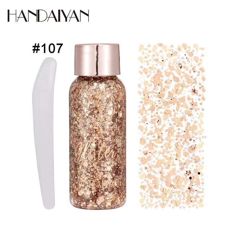 HANDAIYAN Autocollants à paillettes pour les yeux, les cheveux, le corps et le visage, Gel Art, paillettes amples, crème, bijoux en diamant, strass, maquillage, fête, Festival