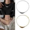 Collana Tubo Curvo in Metallo Unico Collane Girocollo Eleganti e Personalizzate Colletto Ergonomico per Festa Nightclub