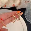 Women's Luxury Textured Metal Hoop Earrings - Versatile Niche Design