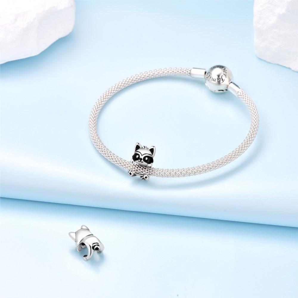 925 Silver Cute Raccoon Beads Fit Bracelets Decoration DIY Birthday Party Gift Jewelry Bracelets Accessory