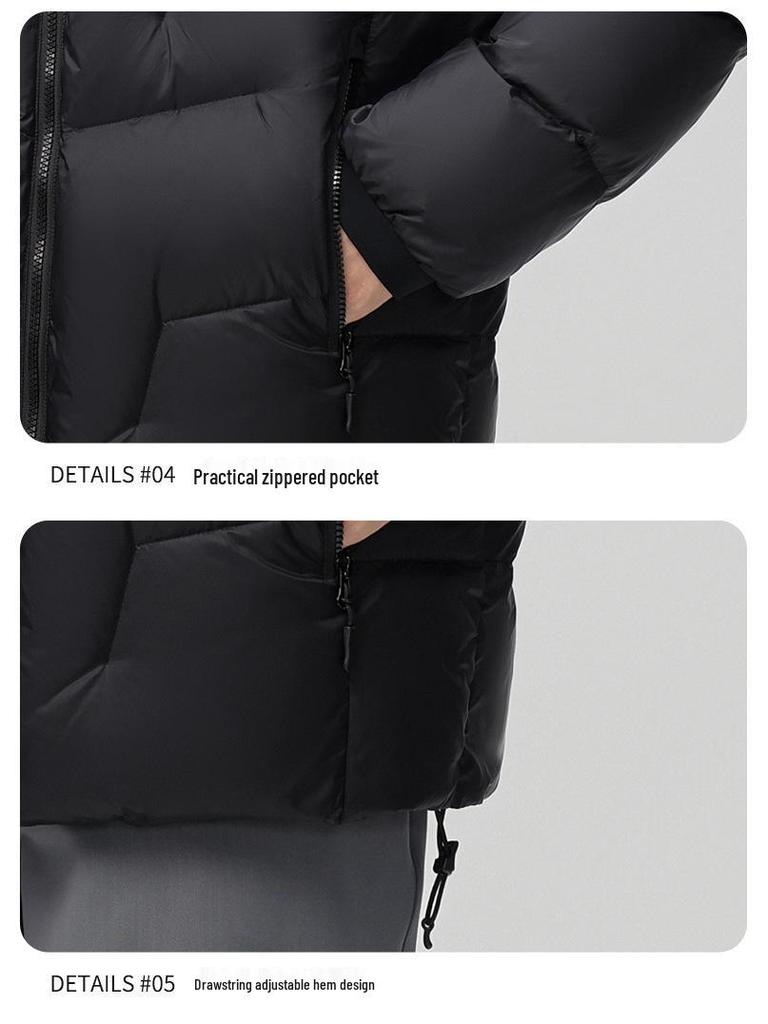 Men's Trendy Fluorescent Green Hooded Down Jacket - Casual Mountaineering Sports Outerwear