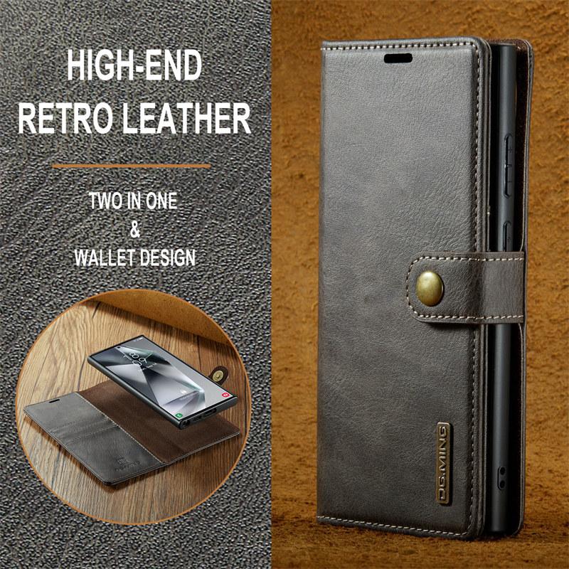 Magnetický flip kožené pouzdro na telefon pro Samsung Galaxy S25 FE S25 Edge S24 Ultra S23 Plus S22 S21 S20 Note 20 10 2 v 1 Odnímatelná peněženka kryt na karty Etui