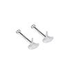 S999 Pure Silver Minimalist Women's Earrings – Small Bean Ear Bone Studs, Anti-Blocking Design for Commuting