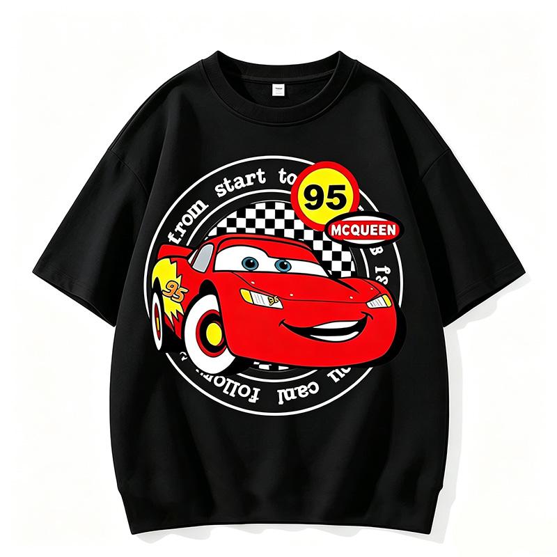 Cars Summer 2026 boys T-Shirt Lightning McQueen Short Sleeve for Boys and Girls Combinable with Everything