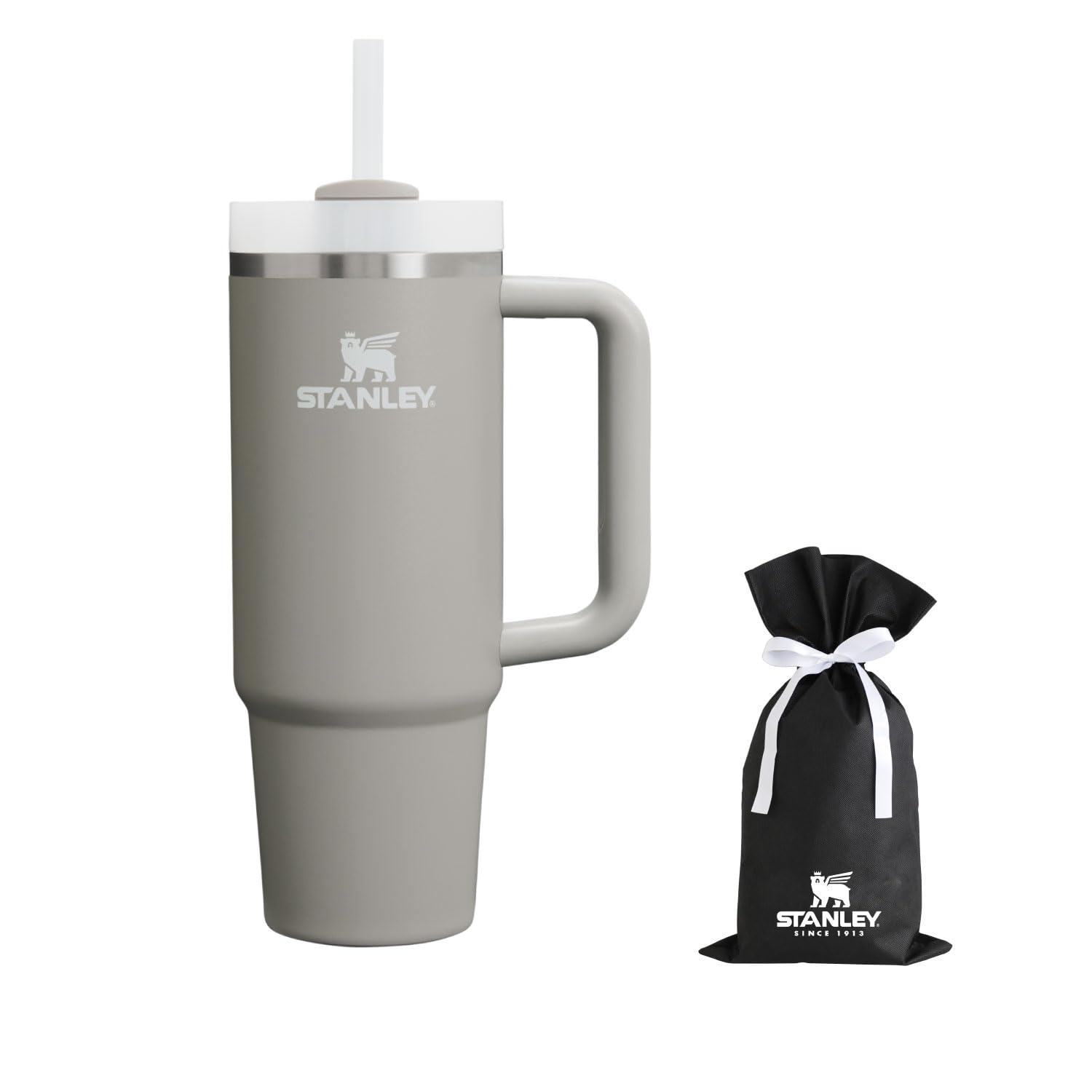 

STANLEY Vacuum Stainless Steel Water Bottle with Dishwasher Warranty Japanese Bag H2.0 Quencher, 0.88L, Ash, Straw, Safe, Gift, (Official Product)