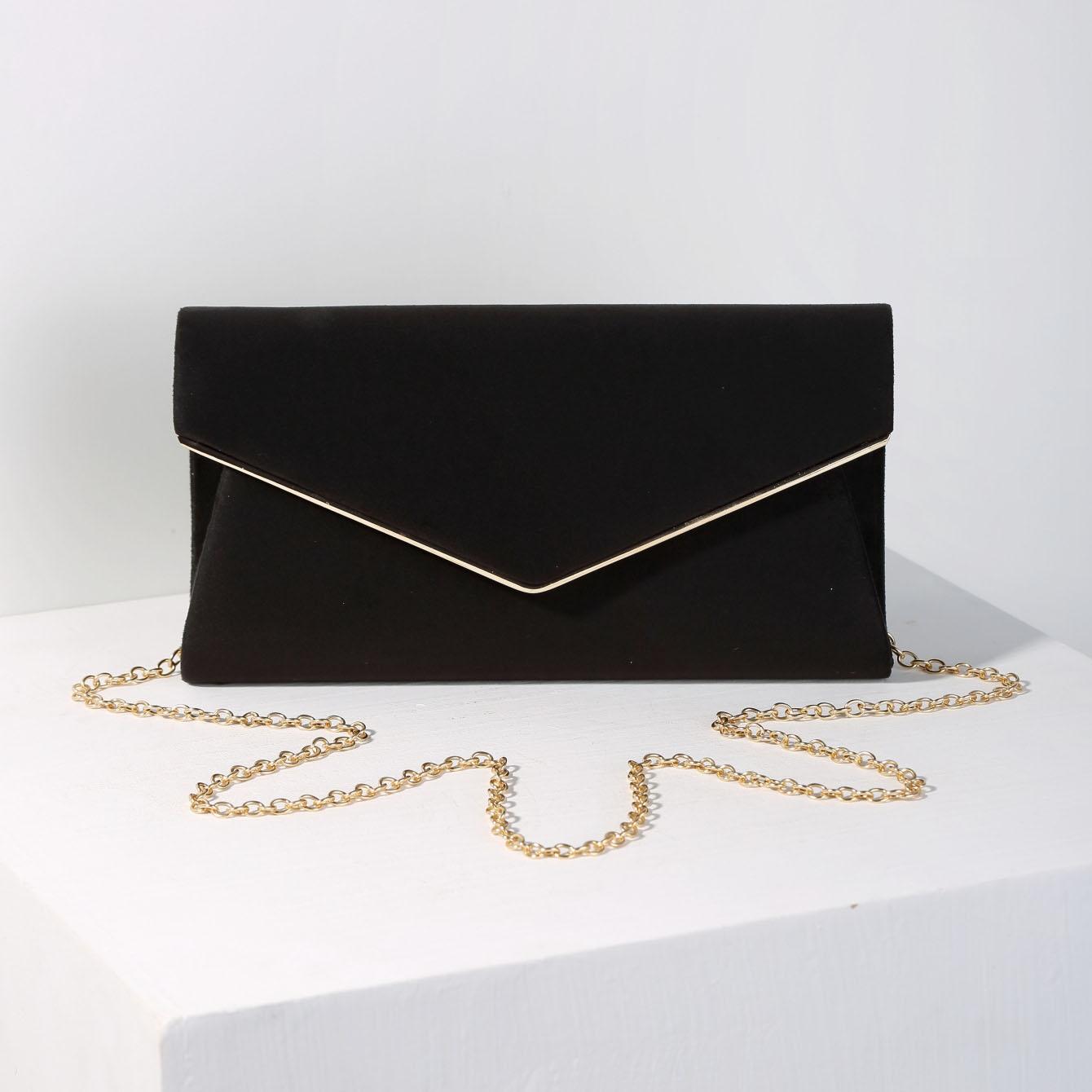 

Velvet Envelope Bags Evening Bag For Women Wallets Clutches Banquet Dresses Clutch Handbags Purse Ladies Chain Shoulder Bags чёрный
