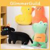 Soft Fluffy Plush Dachshund Toy Pillow With Embroidery For Bedroom Room Living