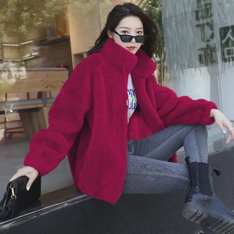 2022 Winter Korean Style High-end Double-faced Cashmere Wool Coat for Women - Medium-length, Fashionable