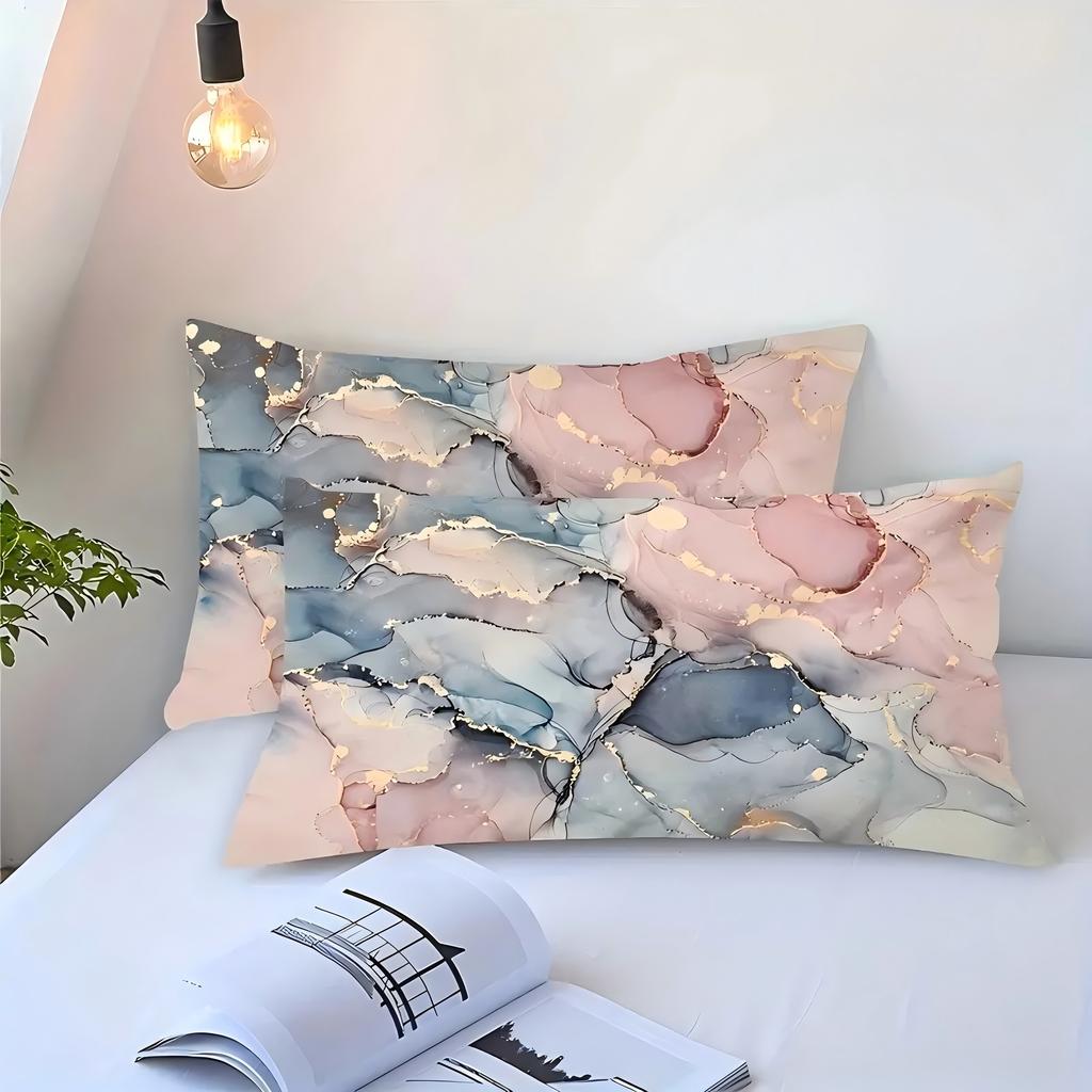 Colored Marble Print Quilt cover set Fashion Cool Simplicity Gilding Cover Bedding Cover Polyester Comfortable Duvet Cover
