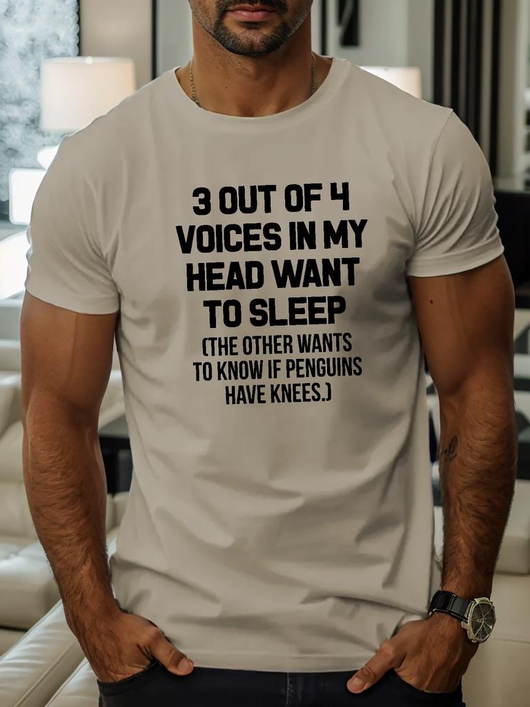 Mens Humorous Penguin Quote Graphic TShirt Black Casual Short Sleeve Round Neck Tee Machine Washable AllSeason Comfort Top