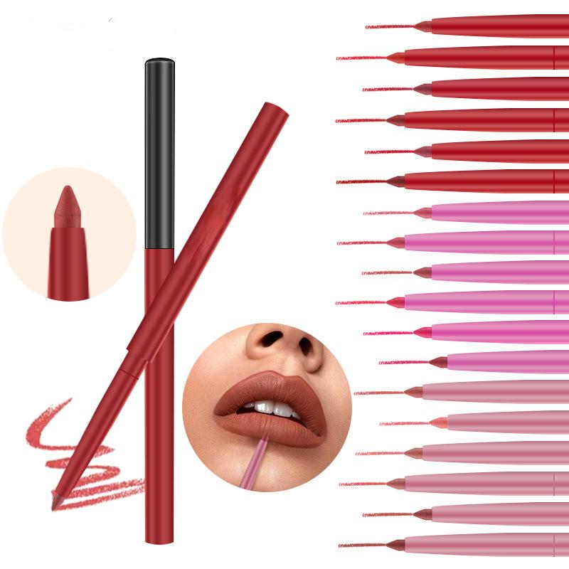 1pc Automatic Rotation Matte Lip Liner Waterproof Lipstick Pencil Moisturizing Sexy Lip Pencil Contour Tint Moisturizer Lipliner