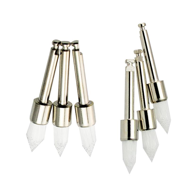 

100 шт. зубная профилактическая щетка, белая нейлоновая полировальная щетка конического типа белый