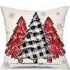 Christmas Decoration Pillow Cover Christmas Car Christmas Tree Pattern Cushion Cover Suitable for Home Living Room Sofa Room