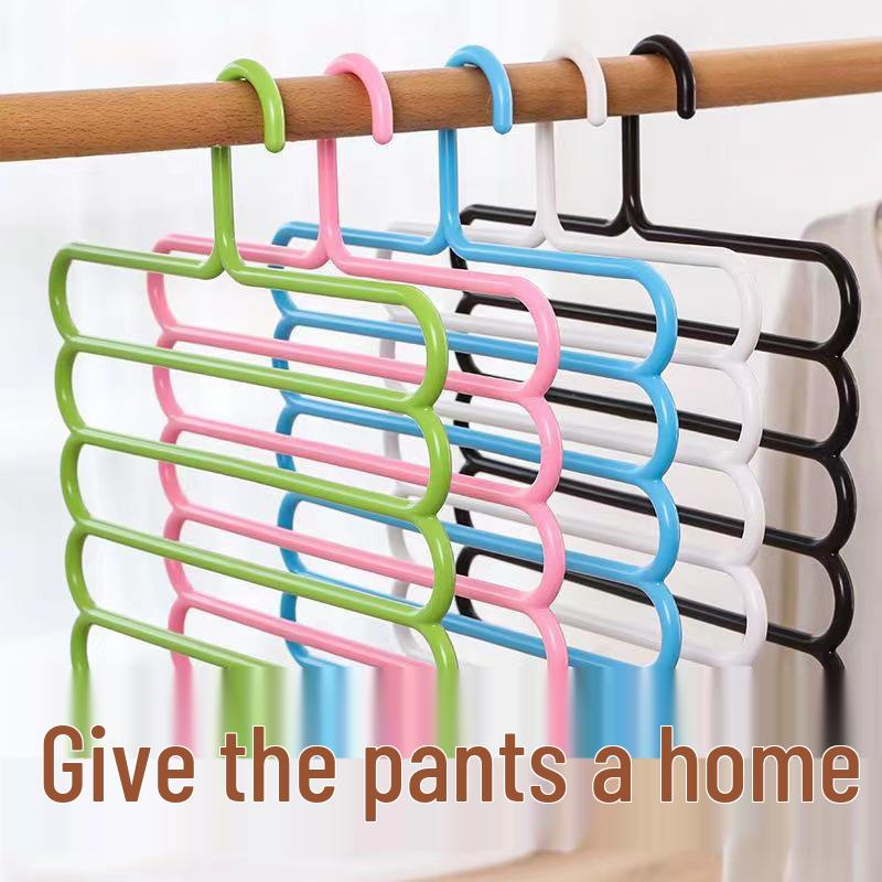 

Non-Slip Five-Layer Thickened Pants Rack Organizer for Adults Pink