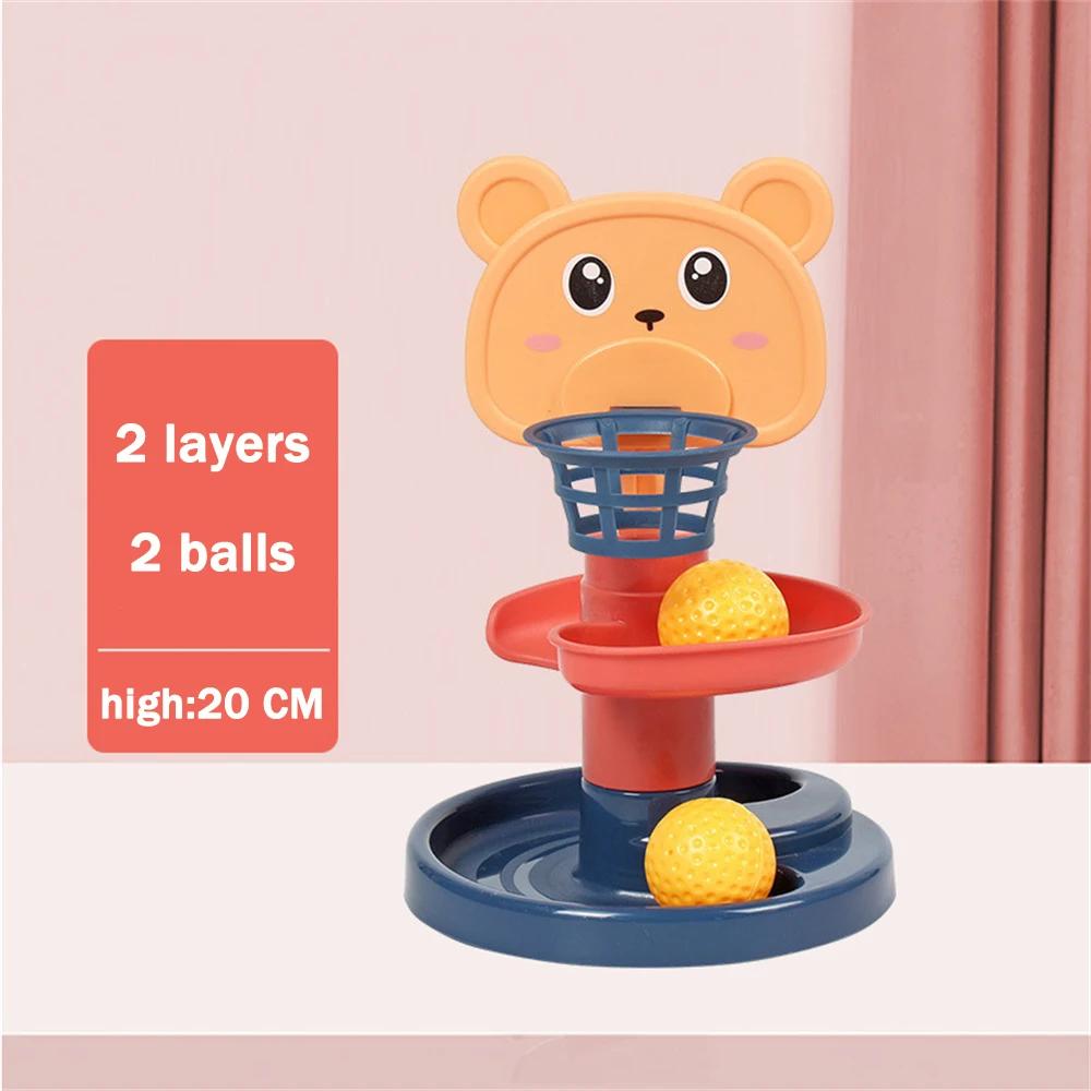 Baby Gift Stacking Toy ForChildren Baby Toys Rolling Ball Pile Tower Early Educational Toy For Babies Rotating Track Educational