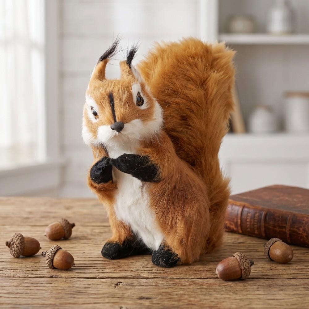 Großes Stoffhörnchen-Spielzeug Lebensechtes Eichhörnchen-Ornament Simulations-Eichhörnchen Schreibtischdekoration
