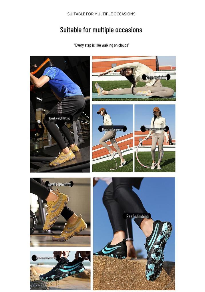 Unisex Quick-Dry Five-Finger Shoes for Yoga, Beach, Swimming, Hiking, Rafting, and Fishing