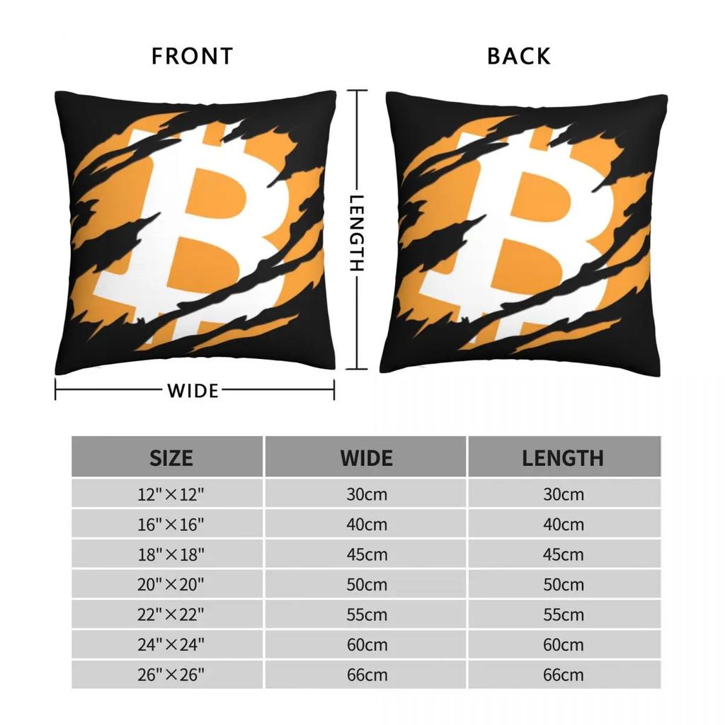 Bitcoin Claw Crypto Currency Pillowcase Soft Polyester Cushion Cover Decorations Throw Pillow Case Cover Home Square ''