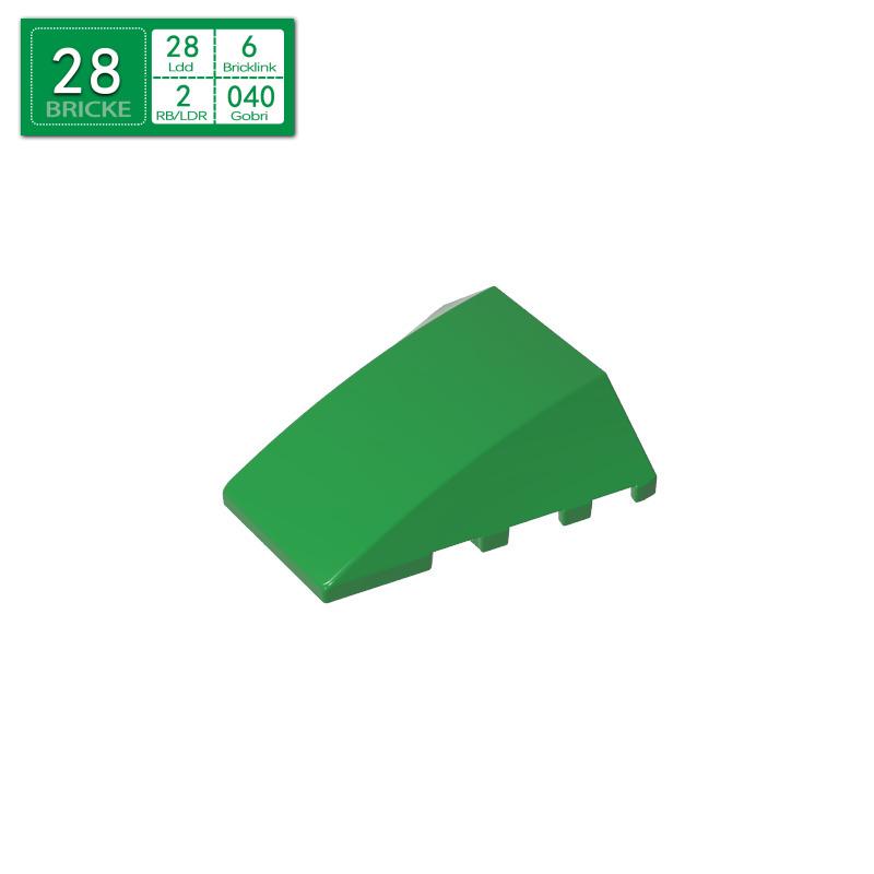 BRICKE 4x4 Wedge Brick, Compatible with Lego 47753, MOC Building Blocks Small Parts 50g (approx. 24 pcs)