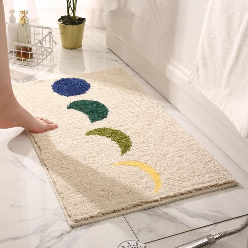 Plush Absorbent Bath Mat Non-Slip Entrance Door Rug Bathroom Hallway Modern Minimalist Floor