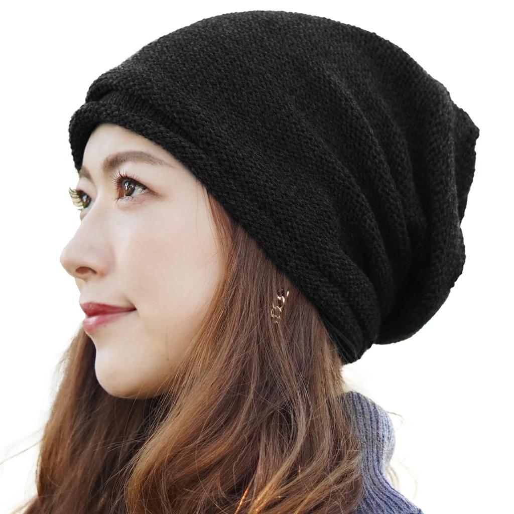 Oversized Winter Knit Hat for Men and Stylish Cold Loose for Men and Women [hanahana15] Women, Fall/Winter Hat, Protection, Acrylic, Large, Fit, Cute,