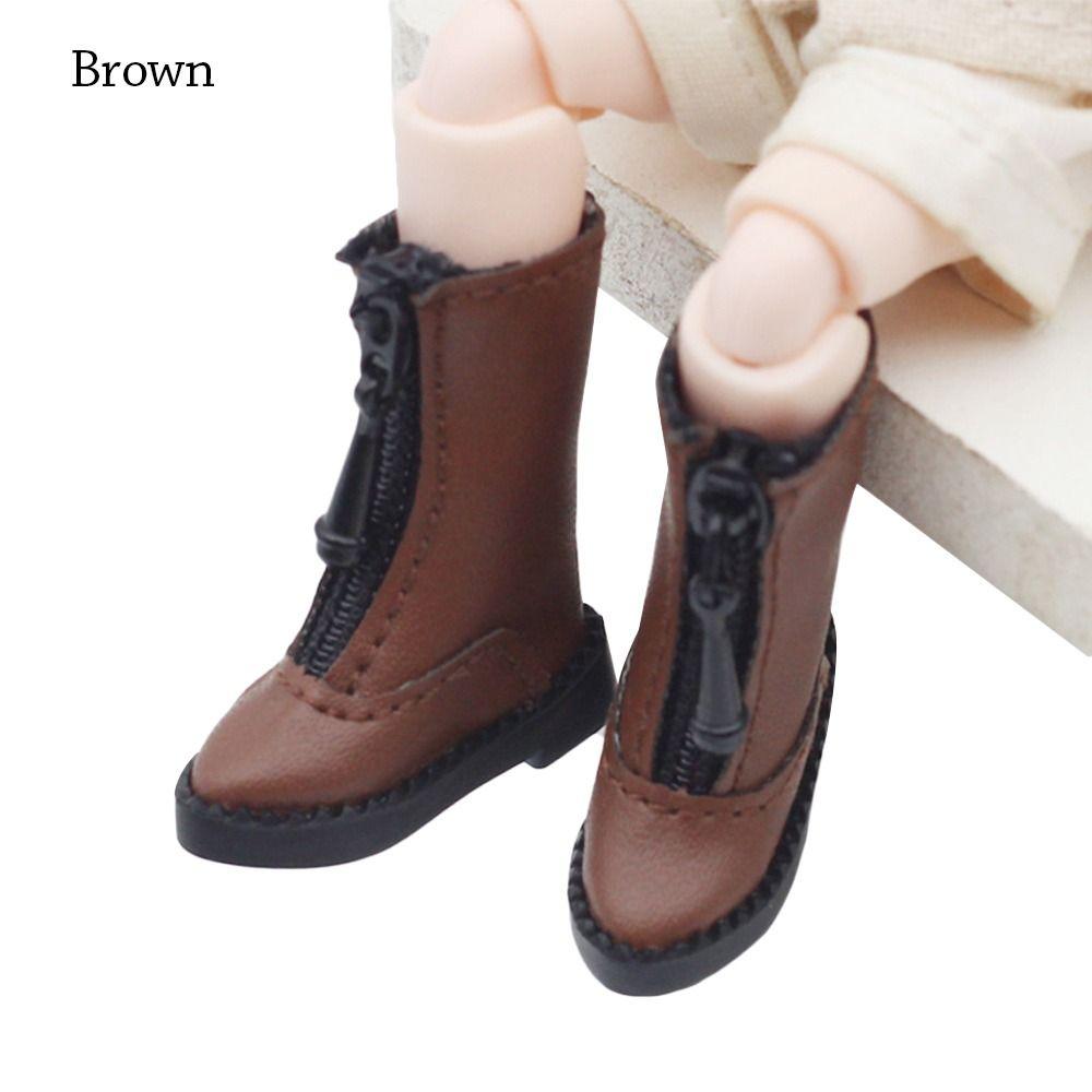 for 1/12BJD Doll Cute Handmade Cowhide Dolls Shoes Leather Shoes Doll Boots New Casual